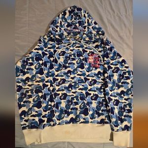 Bape X ASSC Blue Camo Hoodie